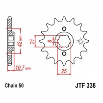 Звезда передняя JT JTF338.17