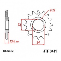 Звезда передняя JT JTF3411.16