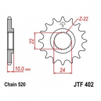 Звезда передняя JT JTF402.16