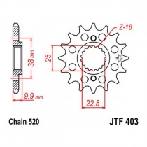 Звезда передняя JT JTF403.15