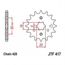 Звезда передняя JT JTF417.17