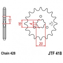 Звезда передняя JT JTF418.15