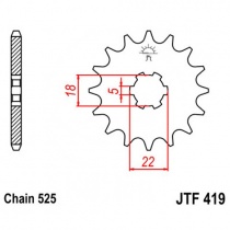 Звезда передняя JT JTF419.14