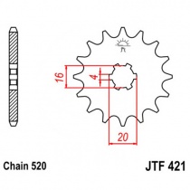 Звезда передняя JT JTF421.11