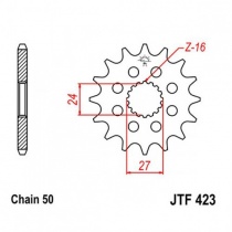 Звезда передняя JT JTF423.16