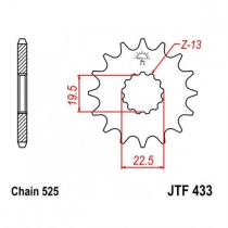 Звезда передняя JT JTF433.14