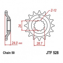 Звезда передняя JT JTF528.17