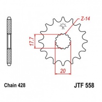 Звезда передняя JT JTF558.14