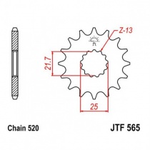 Звезда передняя JT JTF565.13SC