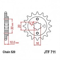 Звезда передняя JT JTF711.12