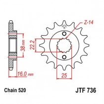 Звезда передняя JT JTF736.15
