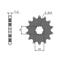 Звезда передняя Sunstar 20614