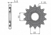 Звезда передняя Sunstar 38812