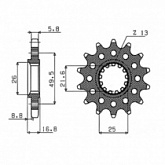 Звезда передняя Sunstar 39715