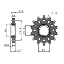 Звезда передняя Sunstar 39715