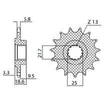 Звезда передняя Sunstar 3A215
