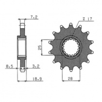 Звезда передняя Sunstar 42216