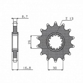 Звезда передняя Sunstar 52215