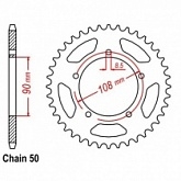 Звезда задняя CHT JTM1022.38