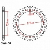 Звезда задняя CHT JTM2011.51