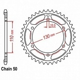 Звезда задняя CHT JTM241.53
