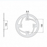 Звезда задняя CHT JTM4306.55