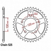 Звезда задняя CHT JTM702.54