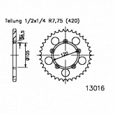 Звезда задняя Esjot 50-13016.55