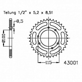 Звезда задняя Esjot 50-43001.48