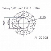 Звезда задняя Esjot 51-32208-40
