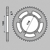 Звезда задняя Grosskopf ALU464.51 Silver