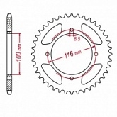 Звезда задняя Grosskopf ALU467.54 Silver