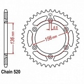 Звезда задняя JR RMT820.41