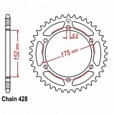 Звезда задняя JR RMT844 .55