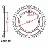 Звезда задняя JR RMT865.43