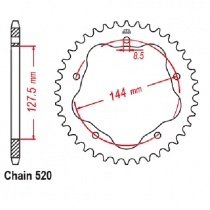 Звезда задняя JT JTA751.43 Black