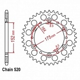 Звезда задняя JT JTA853.40 Black