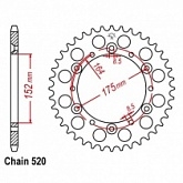 Звезда задняя JT JTA853.46 Black