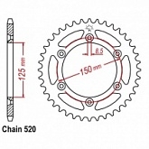 Звезда задняя JT JTA897.49 Blue