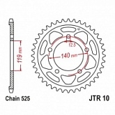 Звезда задняя JT JTR10.44
