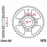 Звезда задняя JT JTR1078.60