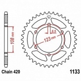 Звезда задняя JT JTR1133.53