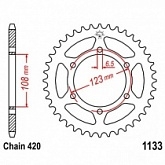 Звезда задняя JT JTR1133.65