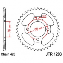 Звезда задняя JT JTR1203.42
