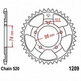 Звезда задняя JT JTR1209.41