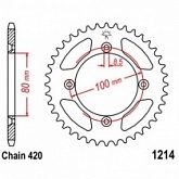 Звезда задняя JT JTR1214.38