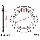 Звезда задняя JT JTR1220.36