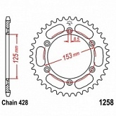 Звезда задняя JT JTR1258.54