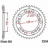 Звезда задняя JT JTR1314.39