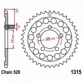Звезда задняя JT JTR1315.40